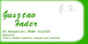 gusztav hader business card